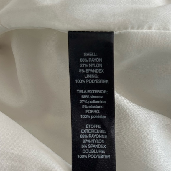 Chico’s Womens Cream Moto Jacket Size L Gold Zip Baddie Edgy Boss Lady - Picture 9 of 14